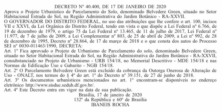 Governador assina Decreto que regulariza Condomínio Belvedere Green -  Portal de Noticias MCJB